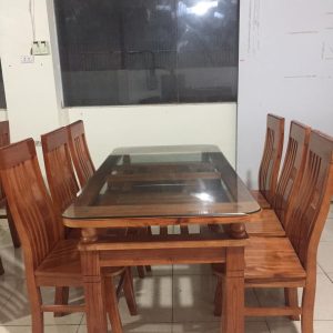 Bộ bàn ăn gỗ sồi 6 ghế giá rẻ