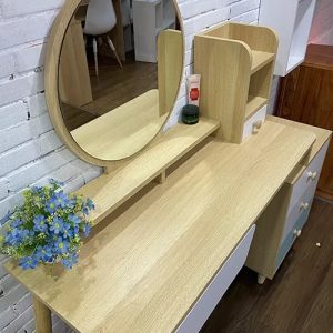 Bàn trang điểm hiện đại phong cách Bắc Âu với chân gỗ